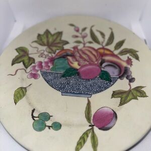 Decorative Ceramic Plate with Fruit Design